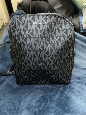 Michael Kors Black MK Logo Backpack